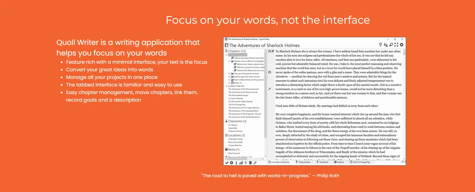 Quoll Writer Writing Software Home Page